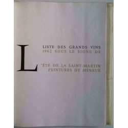 Nicolas liste des grands vins 1962 : L’Été de la Saint-Martin peintures de Minaux