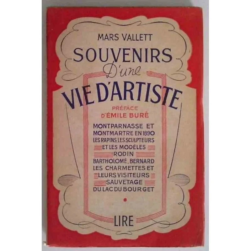 Souvenirs d’une vie d’artiste, par Marius Mars-Vallett, Éditions Lire Chambéry