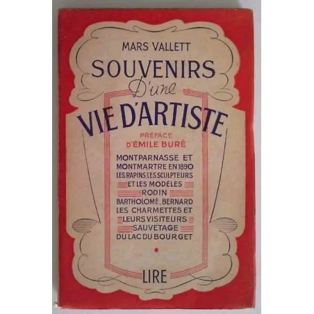 Souvenirs d’une vie d’artiste, par Marius Mars-Vallett, Éditions Lire Chambéry