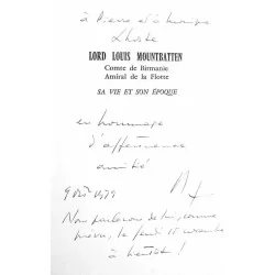 Dédicace de Lord Mountbatten, sa vie, son époque, par John Terraine, Presses de la Cité