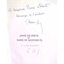 dédicace de : Annie de Berck et Marie de Montreuil, par François Aman-Jean, Buchet /Chastel