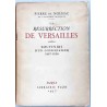 Couverture du livre "La Résurrection de Versailles" par Pierre de Nolhac, édition Plon 1937, broché d’origine.