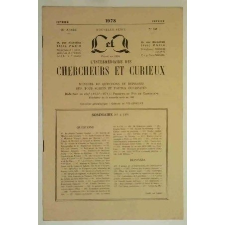 L’Intermédiaire des chercheurs et curieux, numéro 323