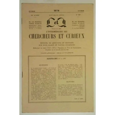 L’Intermédiaire des chercheurs et curieux, numéro 323