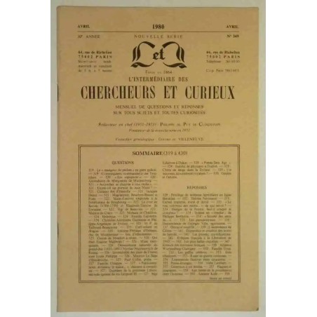 L’Intermédiaire des chercheurs et curieux, numéro 349