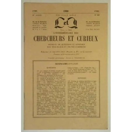 L’Intermédiaire des chercheurs et curieux, numéro 349