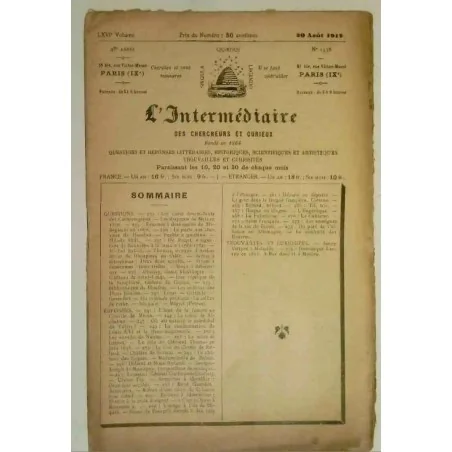 L’Intermédiaire des chercheurs et curieux, numéro 1338