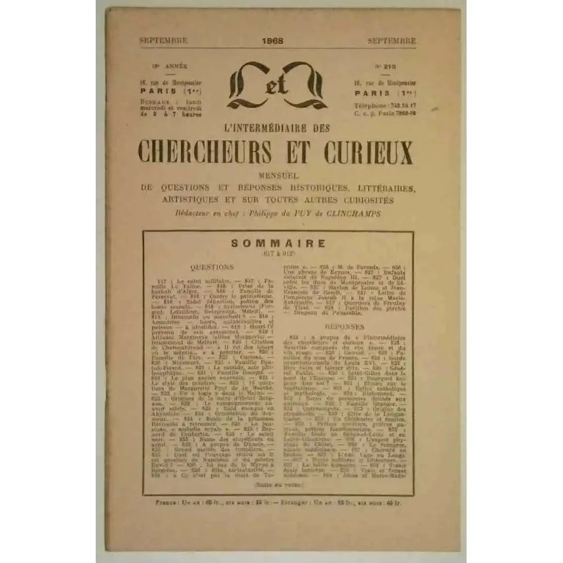 L’Intermédiaire des chercheurs et curieux, numéro 210