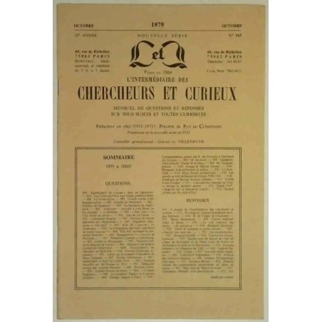L’Intermédiaire des chercheurs et curieux, numéro 343