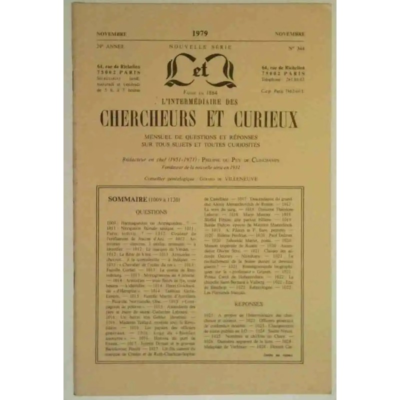 L’Intermédiaire des chercheurs et curieux, numéro 344 L’Intermédiaire des chercheurs et curieux, numéro 344