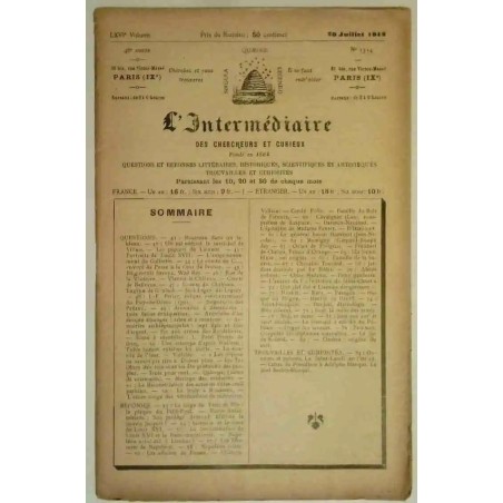 L’Intermédiaire des chercheurs et curieux, numéro 1334