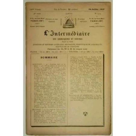 L’Intermédiaire des chercheurs et curieux, numéro 1334
