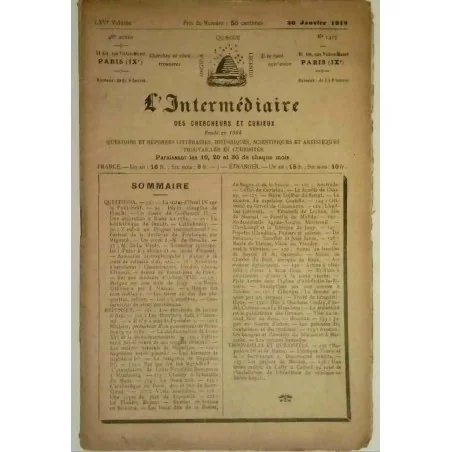 L’Intermédiaire des chercheurs et curieux, numéro 1317