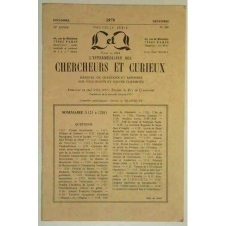L’Intermédiaire des chercheurs et curieux, numéro 345