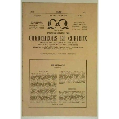 L’Intermédiaire des chercheurs et curieux, numéro 314