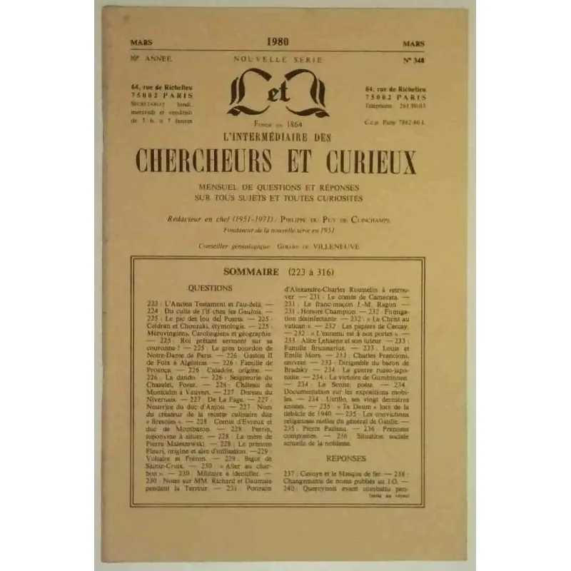 L’Intermédiaire des chercheurs et curieux, numéro 348