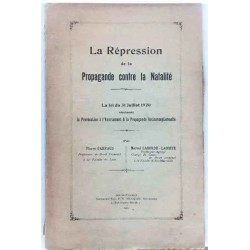 Couverture du livre rare de 1921 sur la répression de la propagande anticonceptionnelle en France