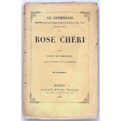 Couverture illustrée du livre Rose Chéri (1855), biographie rare de l’actrice, édition Gustave Havard, broché non coupé.
