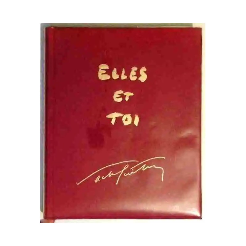 Couverture du livre « Elles et toi » (1947) de Sacha Guitry, reliure rouge et or, éditions Raoul Solar.