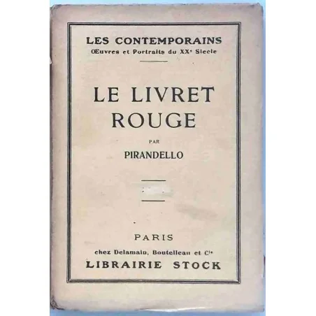 Le Livret rouge, par Pirandello, Librairie Stock 1923