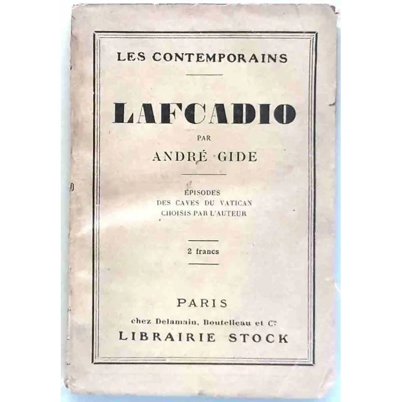 Lafcadio, par André Gide, Librairie Stock  1924