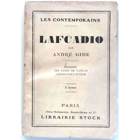 Lafcadio, par André Gide, Librairie Stock  1924