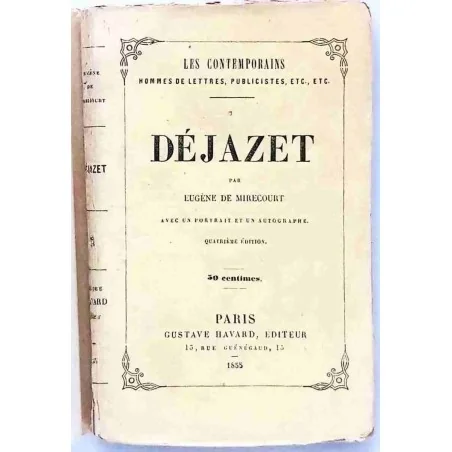 Portrait de Virginie Déjazet en frontispice du livre d’Eugène de Mirecourt, édition Havard, 1855.