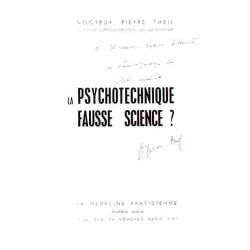 dédicace de La Psychotechnique fausse science ?, par Pierre Theil,  1962