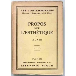 Propos sur l’esthétique, par Alain, Librairie Stock 1923