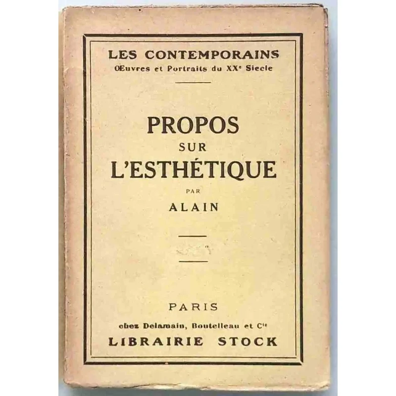 Propos sur l’esthétique, par Alain, Librairie Stock 1923