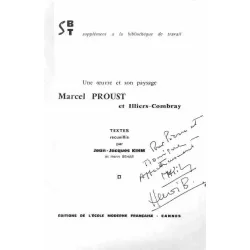 Dédicace Une œuvre et son paysage Marcel Proust à Illiers-Combray, Jean-Jacques Kihm, Éd l’École Moderne Française Cannes.1966