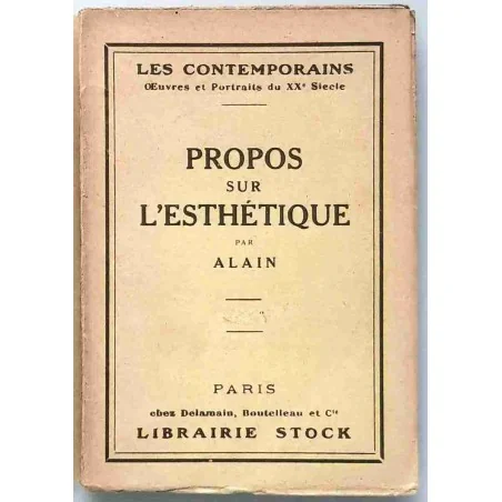 Propos sur l’esthétique, par Alain, Librairie Stock 1923