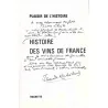 dédicace : Histoire des vins de France, par Jean de Kerdéland, Hachette 1964
