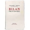 Bilan provisoire, par Alexandre Arnoux, Éditions Albin Michel 1955