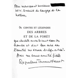 Dédicace : Contes et légendes des arbres et de la forêt, par Maguelonne Toussaint-Samat, Fernand Nathan 1975