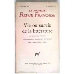 Vie ou survie de la littérature, collectif, La Nouvelle Revue Française n°214.  1970