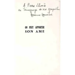 Dédicace : On peut apporter son âme, par Marianne Monestier,  Éditions Guy Victor. 1965