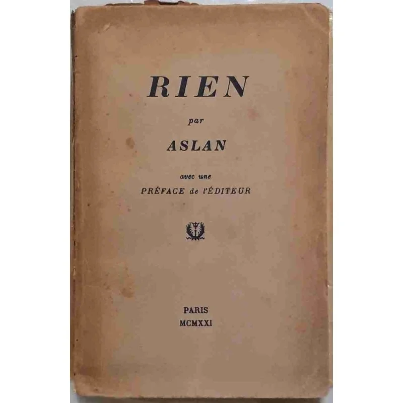 Rien, par Aslan, Paris 1921