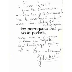 Dédicace : Les Perroquets vous parlent…, par Elian-J. Finbert, Librairie Fayard 1965