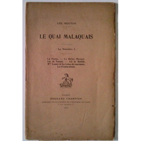Le Quai Malaquais, numéro 1, Edouard Champion