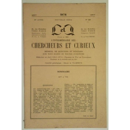 L’Intermédiaire des chercheurs et curieux, numéro 329