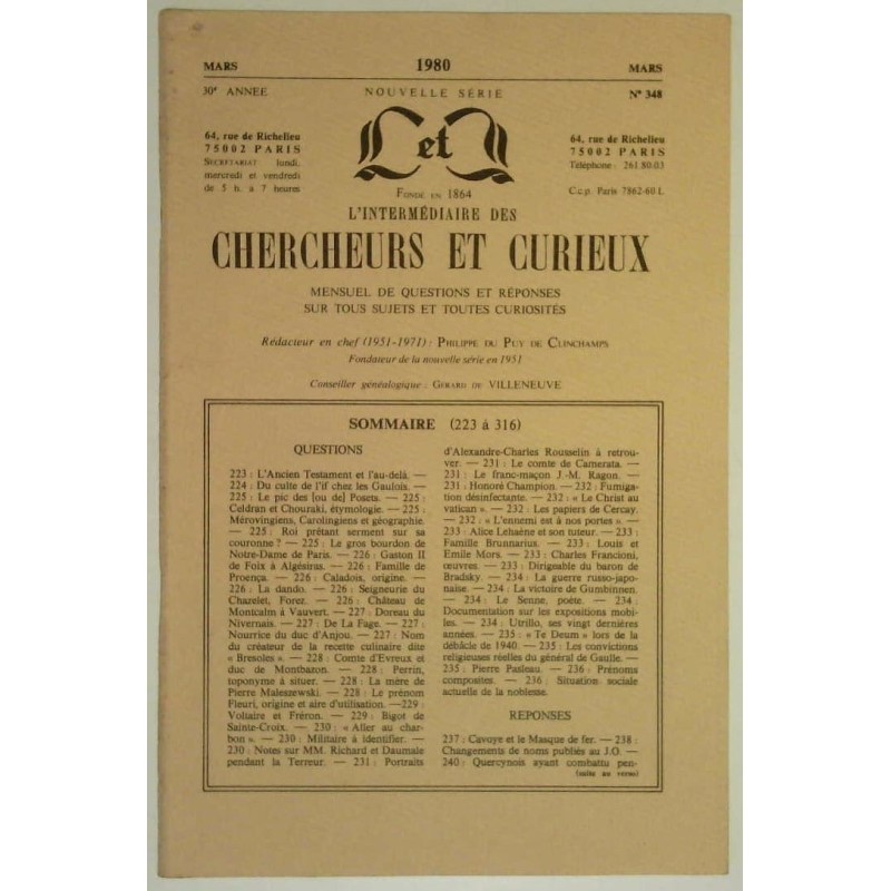 L’Intermédiaire des chercheurs et curieux, numéro 348