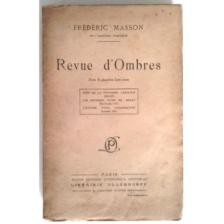 Revue d’Ombres, par Frédéric Masson, Librairie Ollendorff.