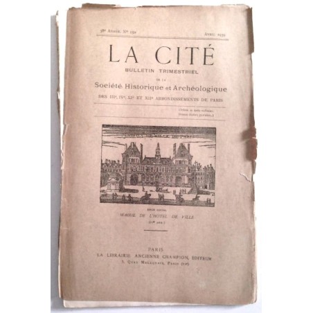 La Cité Société historique et archéologique de Paris , Champion éditeur.