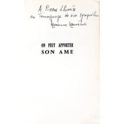 On peut apporter son âme, par Marianne Monestier,  Éditions Guy Victor